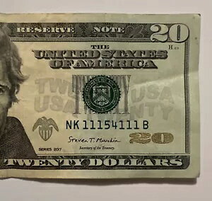 ubNGh̃VAԍ $20 B NK 11154111 B