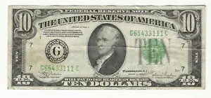 1934 C �A�M������s���� $10 �V���[�Y �V���A���ԍ� G65433111C