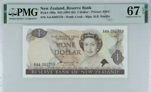 1981-85 �j���[�W�[�����h 1 �h�� P169a ���� UNC PMG 67 AAA 002759