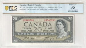 1954 EE3545768 �J�i�_��s BC-41a $20 �C���|�[�g���[�g���� PCGS VF35@#1375