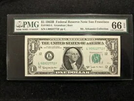 1963B $1 連邦準備銀行紙幣サンフランシスコ 希少ミスター アーカンソー コレクションより