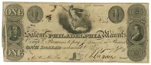1829 Salem & Philadelphia Manufacturing Co.AyVojABZ[ $1 Note No.331 (L1832)