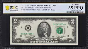 Fr.1935-H* 1976 $2 tFf U[u X^[ m[g PCGS WF  65 PPQ