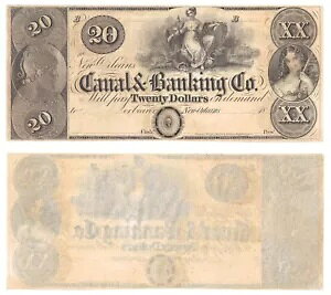 1850 �N�� $20 Canal & Banking Co. New Orleans 105-G32 B Block Unc.