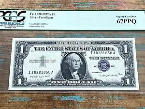 $1 1957A 1620 IA I-A ubN Vo[ؖ PCGS 67PPQ - SUPERB