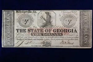 1862年 $5 ジョージア州 廃止されたCr-5 オーゲルソープ 着席 1862年1月15日 CU 4192