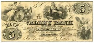 1855 Valley Bank of MarylandAHagerstownAMD $5 p~ꂽ No.21691 (60035)