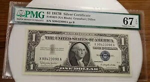 Fr.1621 1957B $1 1 �h����ؖ��� X/A �u���b�N�ASUPER GEM 67 EPQ #3098