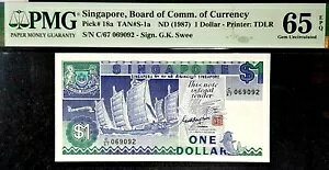 PMG GEM 65 EPQ 1987 �V���K�|�[�� $1 �h�� B/���� UNC(+FREE 1 B/����) #19342