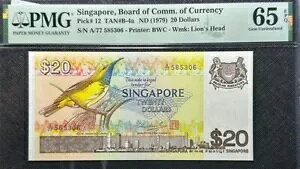 PMG65 EPQGEM SINGAPORE $20h 2ndV[YuBIRDv B/note(+FREE1note)#25315