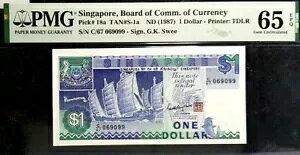 PMG GEM 65 EPQ 1987 �V���K�|�[�� $1 �h�� B/���� UNC(+FREE 1 B/����) #18739