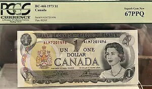 1973 �J�i�_ 1 �h������ PCGS �W�F�� 67 PPQ �^�t�ȃu���b�N ALM �ɏ�W�F���m�[�g