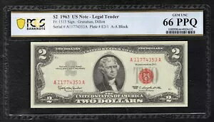 FRB 1513 1963 $2 @ʉݕč PCGS  UNC-66PPQ (C)