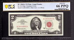1963 A $2 @ʉ݃bhV[ FR.1514 AA ubN PCGS B  UNC 66 PPQ