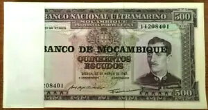 モザンビーク 500 ESCUDOS P-118 1967 (1976)x 100 個ロット バンドル UNC トーン ラージ 注