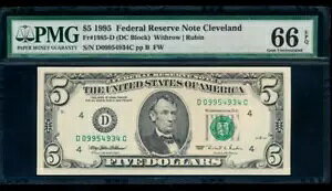 AC $5 1995 FRN N[uh PMG 66 EPQ D-C Fr 1985-D