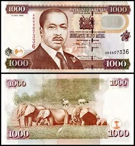 ケニア 1000 シリング、2001、P-40d、UNC