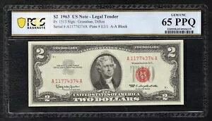 FR�B 1513 1963 $2 �@��ʉݕč����� PCGS ������� UNC-65PPQ