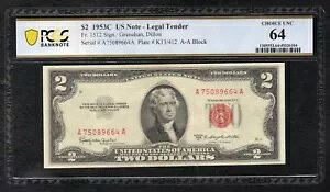 FR�B 1512 1953-C $2 �@��ʉݕč����� PCGS ����������-64