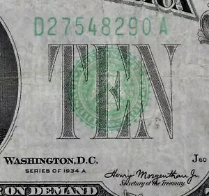 LOW # $10 1934A ~[AMs D29118264A V[Y AAbp548AN[uh