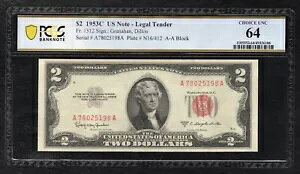 FR 1512 1953-C $2 �@��ʉݕč����� PCGS ����������-64