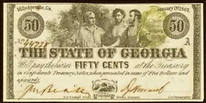 GA 50? W[WAB MILLEDGEVILLE Crisp UNC 1863 N 1  1  Cr-14