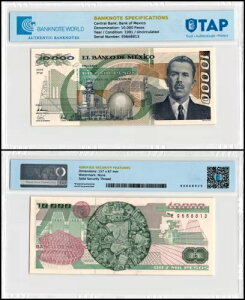 ���L�V�R 10000 �y�\�A1991 �N�AP-90d.3�AUNC�A�V���[�Y PW�A�F�؍ςݎ���