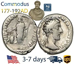 �Ñネ�[�}�鍑 �R�C�� �V���o�[ �f�i���E�X COMMODUS 177 - 192 AD �{�� #14811