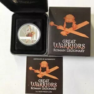 2010 $1 Great Warriors Roman Legionary 1�I���X �V���o�[ �v���[�t �R�C��