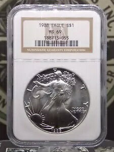 1988 AJ Vo[ C[O $1 NGC MS69 #055 East Coast Coin & Collectables, Inc.
