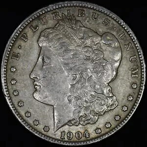 1904-P $1 ���[�K�� �V���o�[ �h�� ? XF �ɍ�? �󏭂ȓ��t�R�C�� B ?�M���ł���?