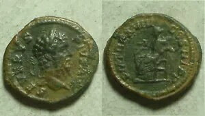 希少な本物の古代ローマのコイン セプティミウス セウェルス ビロン デナリウス SALUS SNAKE