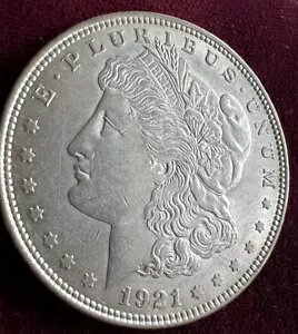 1921-P US MORGAN 90% �V���o�[ UNC �h���̔�����!���W�\�ȃA���e�B�[�N�� $1 �R�C��
