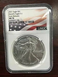 2021 Eagle S$1 Heraldic Eagle T-1 ���������[�X NGC MS70