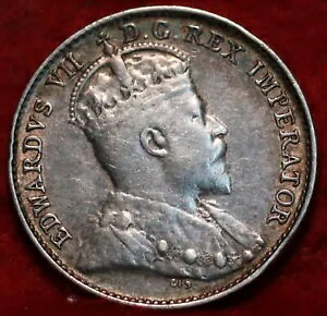 ???? 1902-H ラージ ブロード キング エドワード 7 世 5 セント銀貨 カナダ