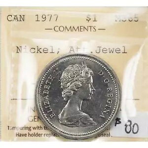 カナダ 1977 宝石付き 1 ドル ニッケル ドル コイン - ICCS MS-65