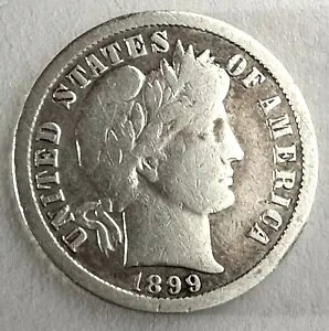1899 O Barber Dime - �V���o�[ �R�C�� * �j���[�I�[�����Y �~���g - �������R�C��