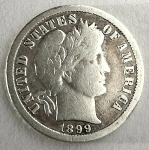 1899 O Barber Dime - �V���o�[ �R�C�� * �j���[�I�[�����Y �~���g - �������R�C��