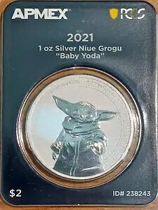 2021 �j�E�G 1 �I���X �V���o�[ �O���b�O �x�r�[ ���[�_ $2 APMEX PCGS MS (BU �񗬒�) FS