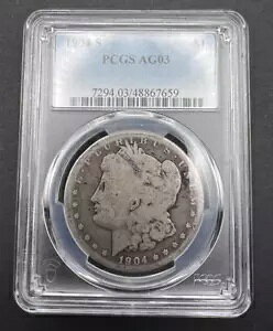 1904-S $1 �����K�� �V���o�[ �_���[ PCGS AG03