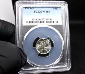 PCGS 1943-S MS 66 �}�[�L�����[ �_�C�� �u���X�g �z���C�g�B