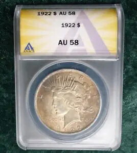 1922 ANACS AU 58 s[X Vo[ _[AčVo[ s[X 1 h RCAʃg[