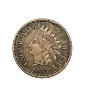 1863 インディアン ヘッド セント ペニー 1c Cu/Ni VF - 非常に上質なコイン コレクターズアイテム