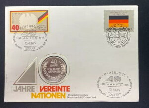 1985 �s���A�V���o�[ - JAHRE VERAINTE NATIONEN UNO NY �R�C�� & �X�^���v