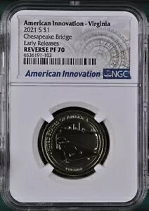 2021 S $1 �A�����J�� �C�m�x�[�V���� �o�[�W�j�A �`�F�T�s�[�N NGC PF70 Bx1