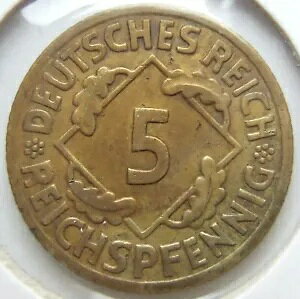 �R�C�� ���C�}�[�����a�� 5 Reichspfennig 1926 F ���ɍׂ���/���ɍׂ���