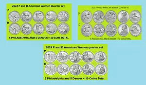 2022�A2023�A2024 P&D American Women Quarter 10 �R�C���Z�b�g - UNC - ���v 30 �R�C��