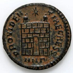 ���[�}�̃R�C�� AE follis Constantine II-A.D 317-340-Camp Gate-Nicomedia
