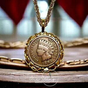 1892 ネイティブ アメリカン 1 1 セント コイン インディアン ヘッド ネックレス アメリカの歴史的ソー