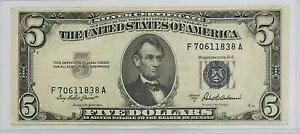 Billete De 5 D?lares Sello Azul Certificado De Plata.A?o 1953 A.Para Colecci?n�B